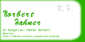 norbert hahner business card